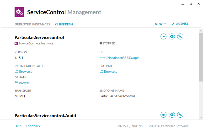 ServiceControl Management Utility - Launch RavenDB Studio