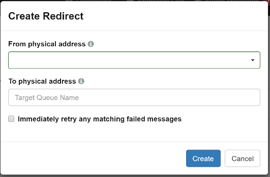 Create Redirects Dialog