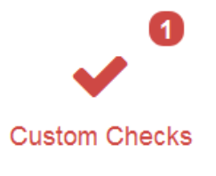 Custom checks dashboard notification showing a failing custom check