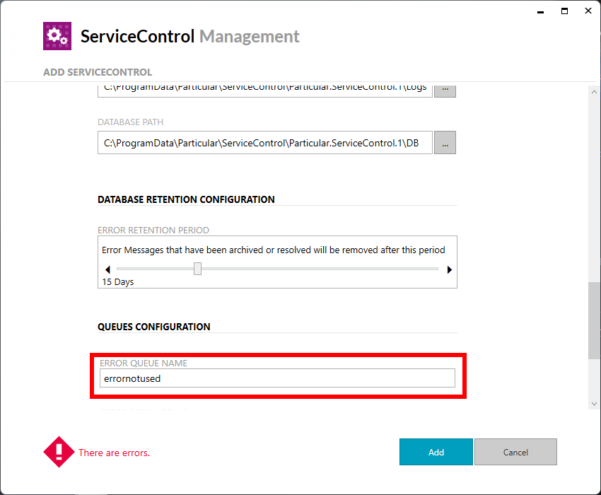 Change Error Queue Name