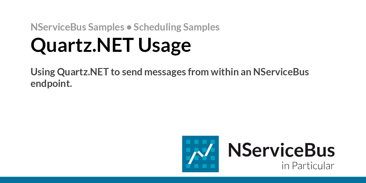 Usage • NServiceBus Samples • Particular Docs