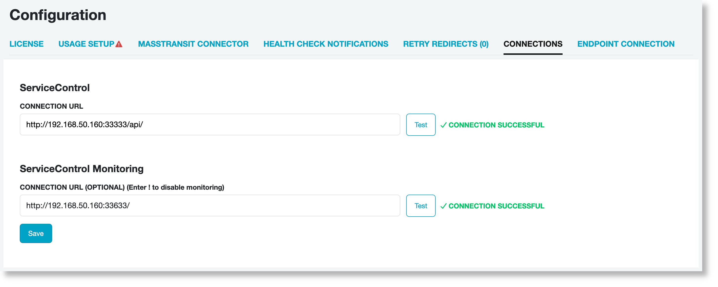 ServiceInsight connection urls